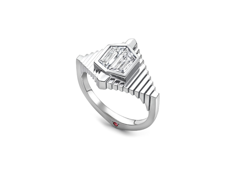 white gold stepped tapered baguette diamonds