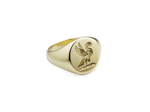chunky crest signet ring