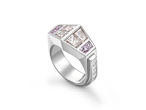 Chunky platinum engagement ring