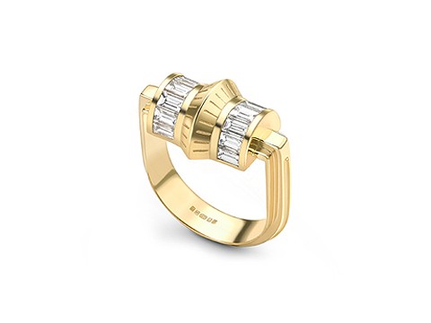 structured Art Deco engagement ring