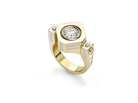 Kinetic Diamond Engagement Ring